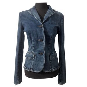 Vintage 90s Y2K Ralph Lauren Retro Alt Grunge Streetwear Denim Blazer Jacket S